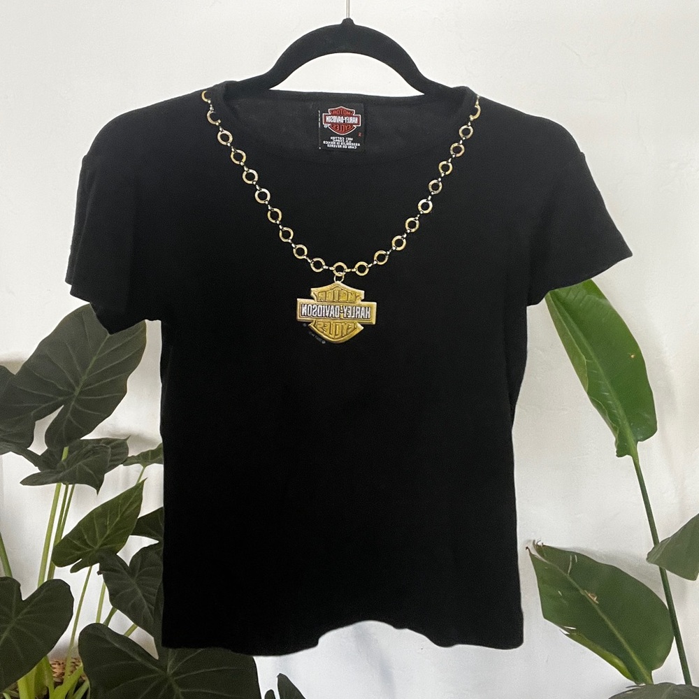 Harley-Davidson glitter chain baby tee